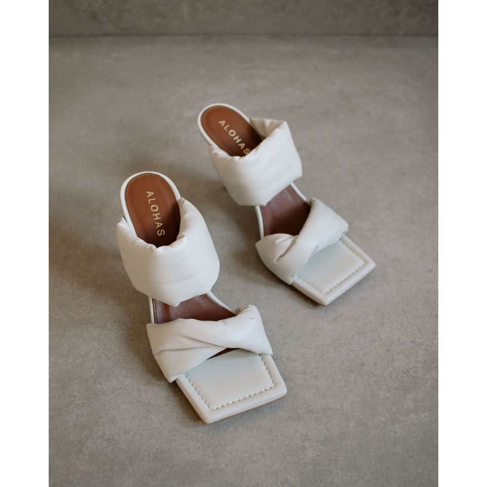 New Alohas Twist Strap Off White Womens Sandal sz 36